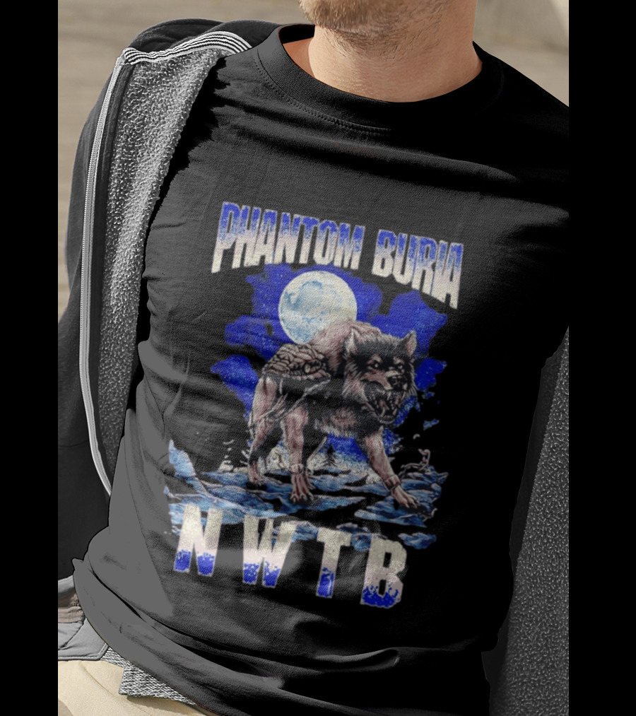 Phantom Burial NWTB Wolf And Snake Under Full Moon T-Shirt