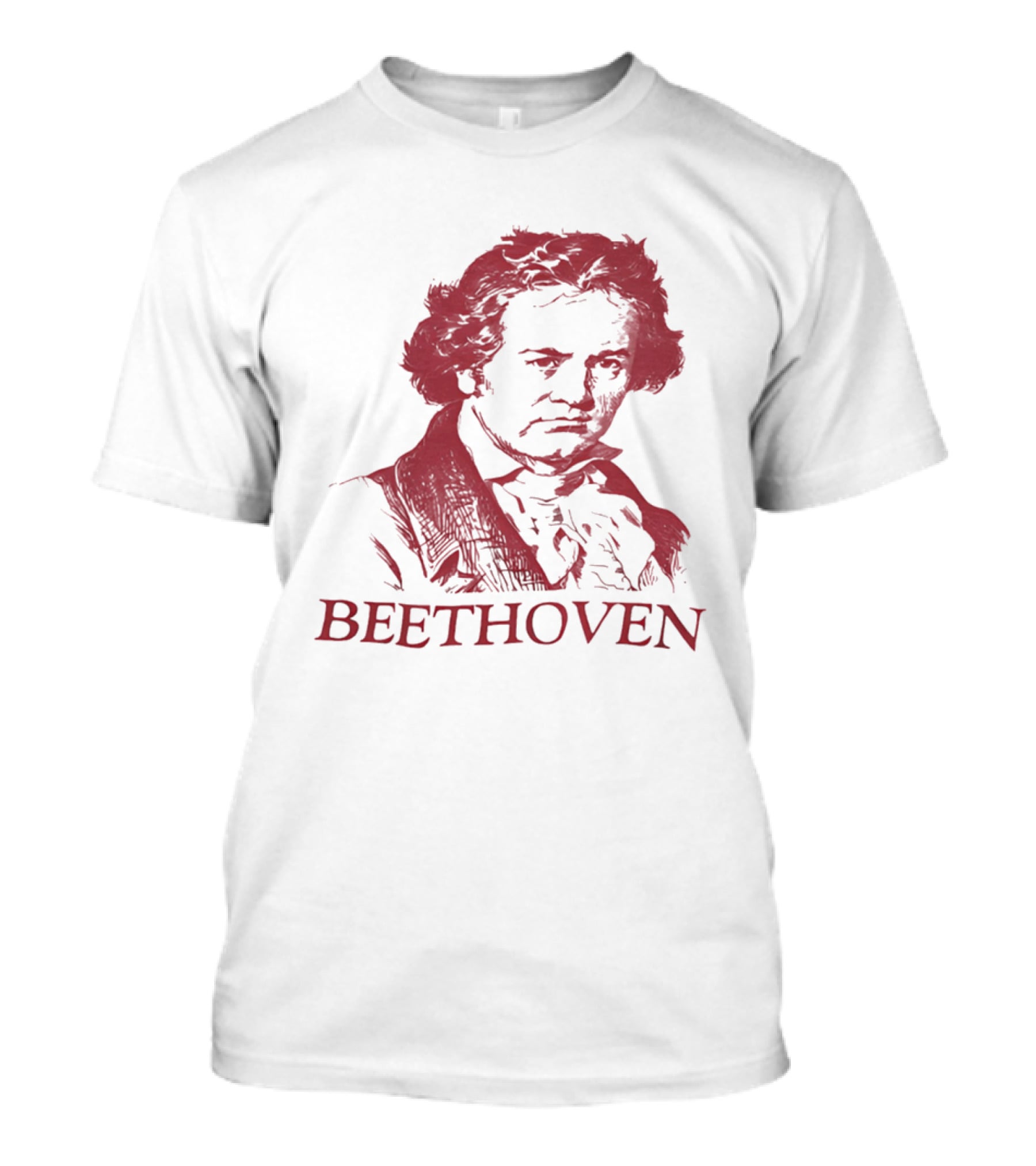Beethoven Beethoven Classical Music Icon Bold Red T-Shirt