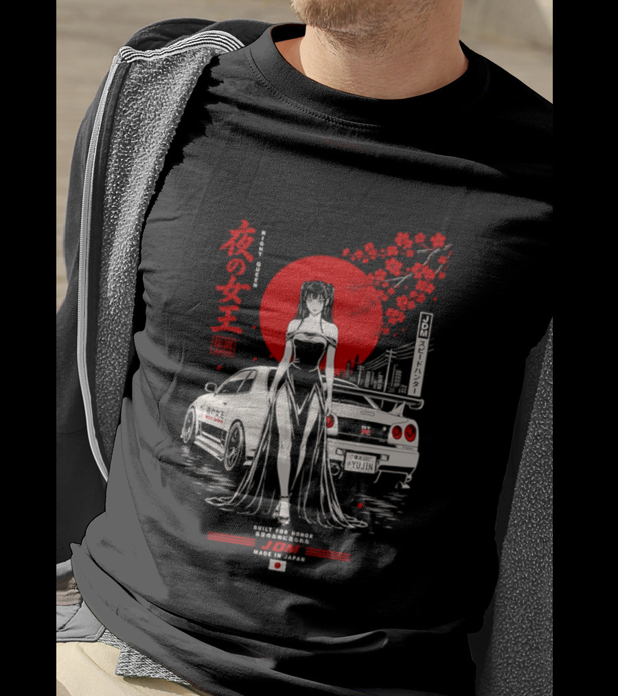 Yoru No Joō Night Queen Legend JDM Speed Hunter Built For Honor Tokyo Drift Skyline T-Shirt