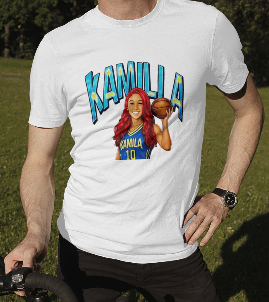 Kamilla Cardoso Basketball Art With Blue And Yellow Jersey T-Shirt