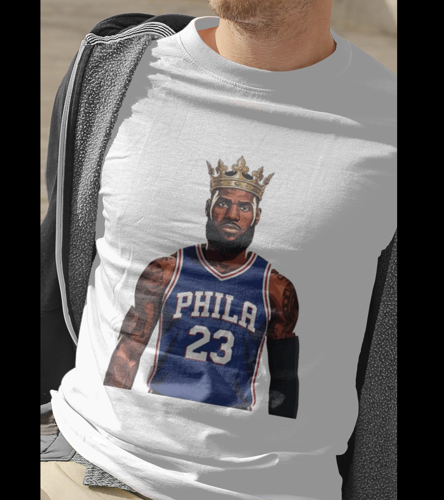 LeBron James #23 Philadelphia 76ers King Phila Basketball T-Shirt