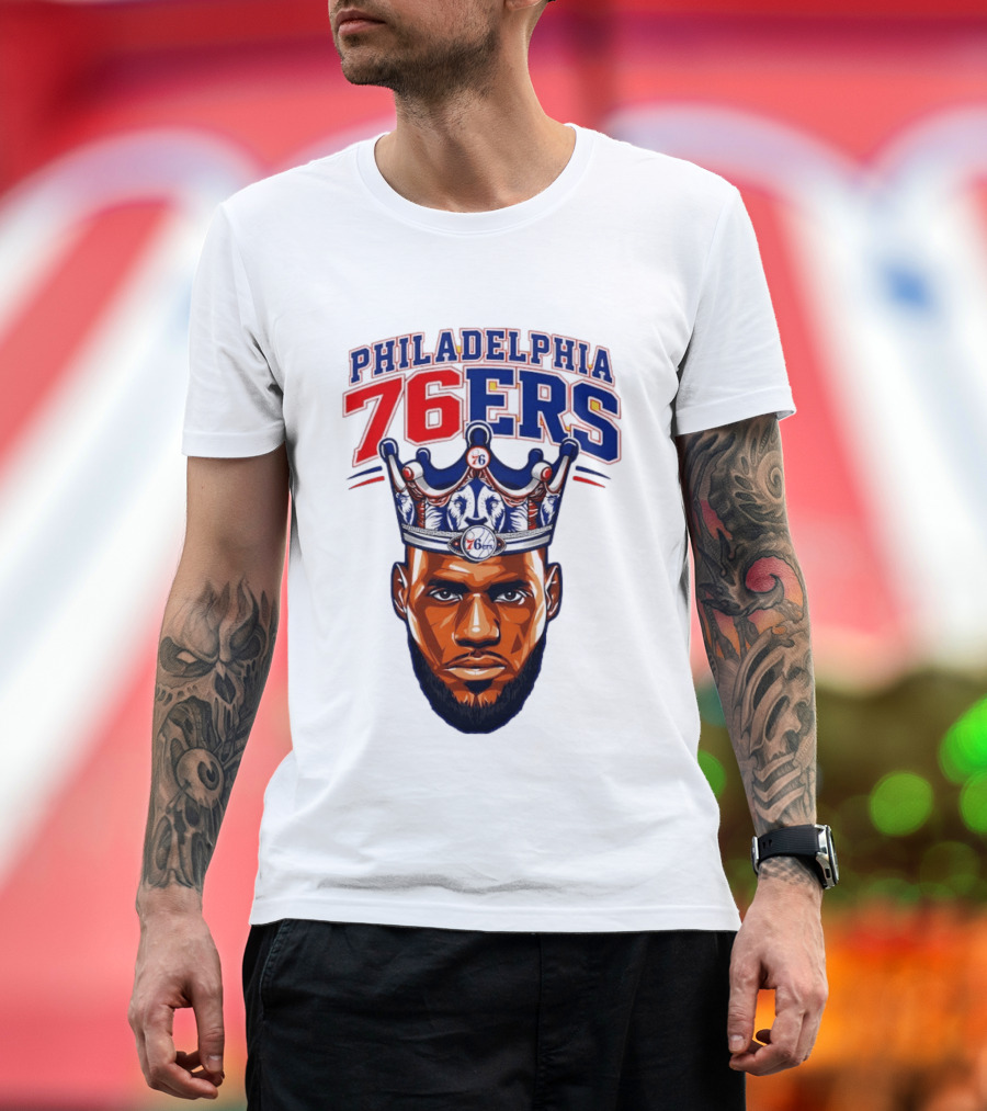 Philadelphia 76ers Lebron James 23 Basketball King Crown T-Shirt