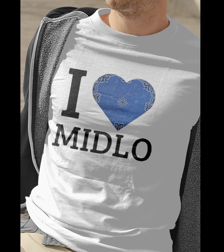 Midlo Love I Heart Blue Bandana T-Shirt