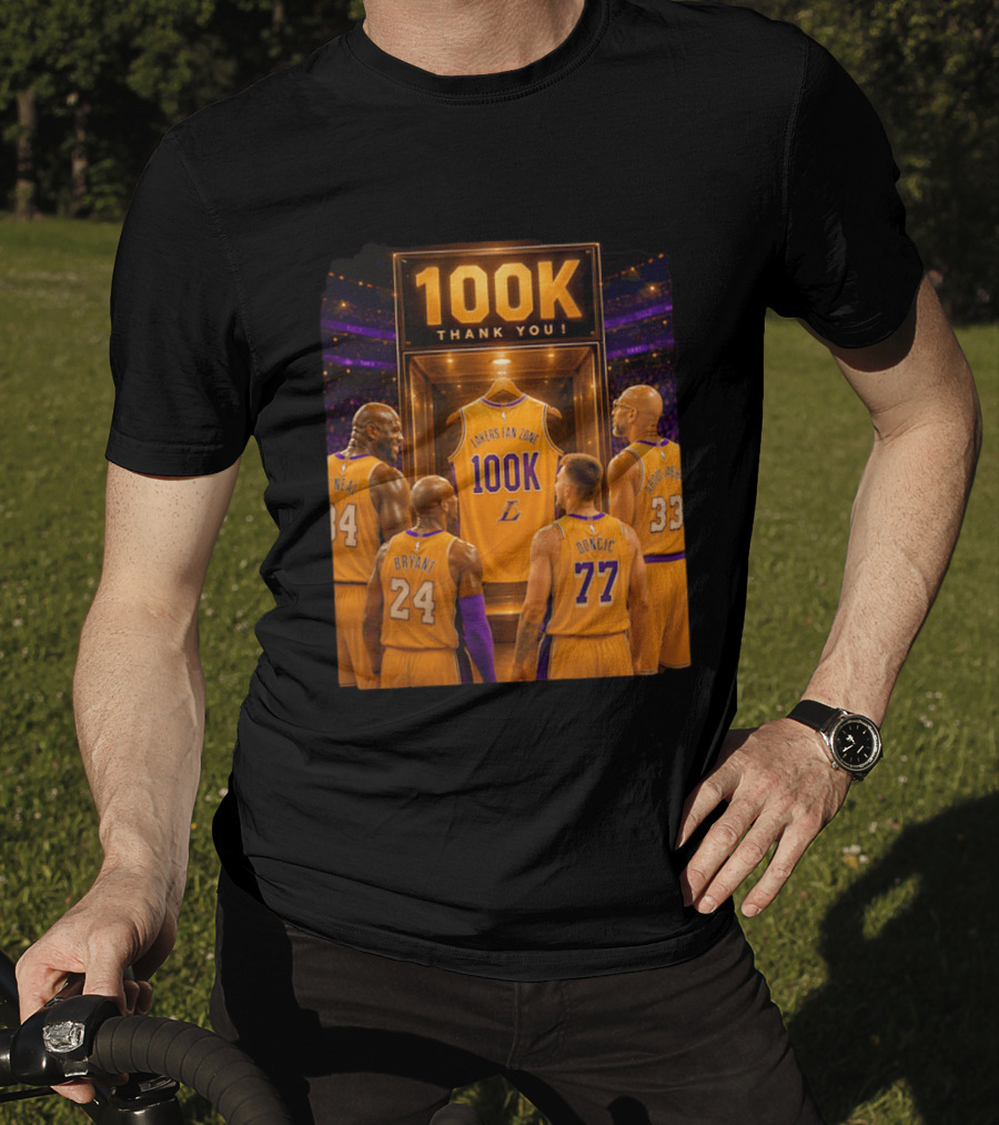 100K Thank You Lakers Fan Zone Players Shaq Kobe Abdul Jabbar T-Shirt