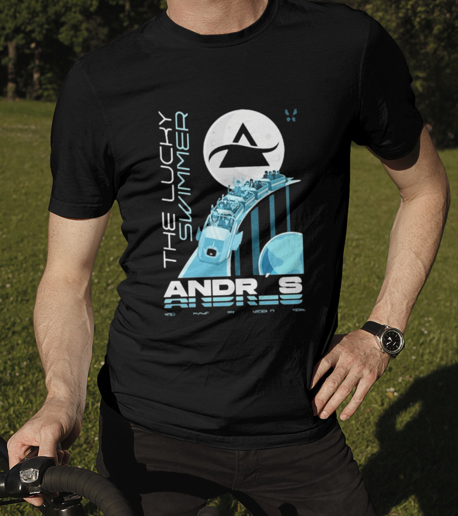 The Lucky Swimmer Andrés Roller Adventure Moon T-Shirt