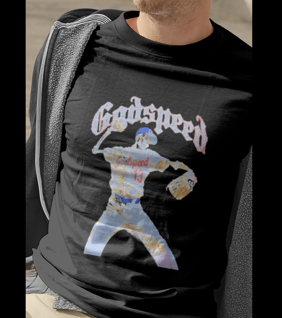 Godspeed Skeleton 13 Pitching Baseball Chicago Cubs T-Shirt