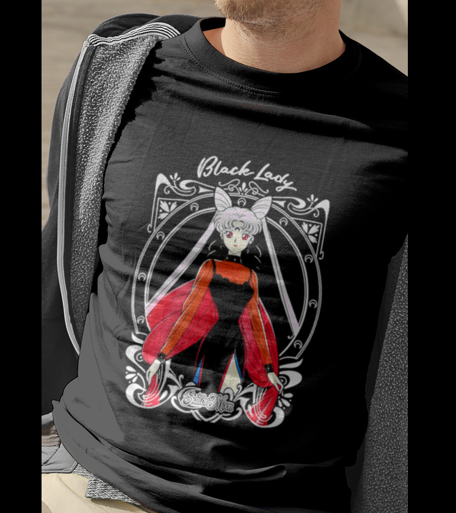 Black Lady Sailor Moon Anime Character Art Nouveau T-Shirt