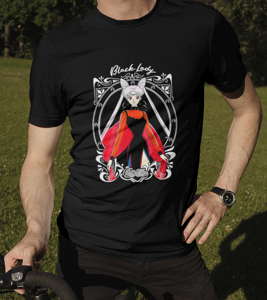 Black Lady Sailor Moon Anime Character Art Nouveau T-Shirt