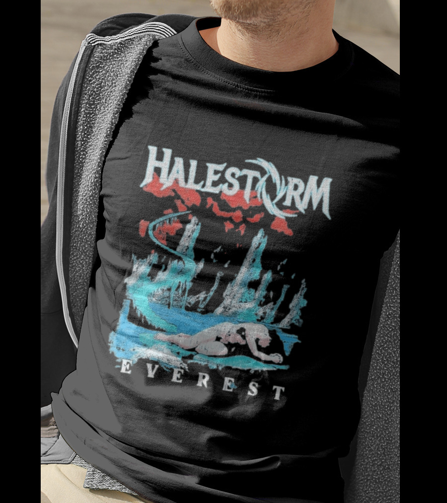 Halestorm Everest Distressed Surreal Mountain Landscape T-Shirt