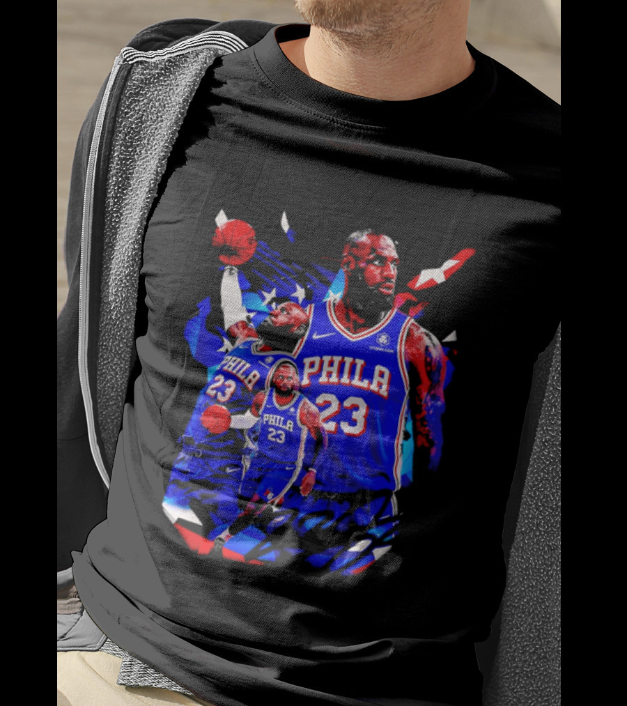 LeBron James Phila 23 Philadelphia 76ers Dunking Crypto Com T-Shirt