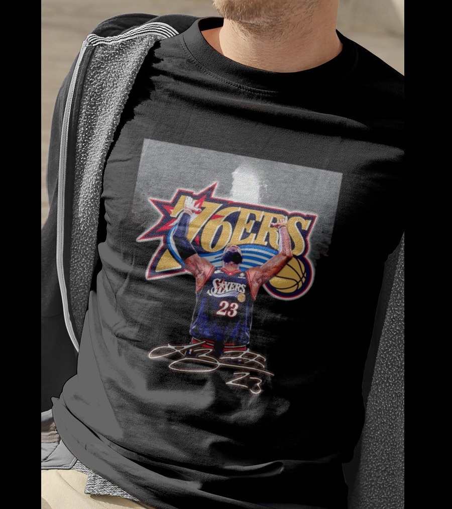 Philadelphia 76ers LeBron James Number 23 Basketball Celebration T-Shirt