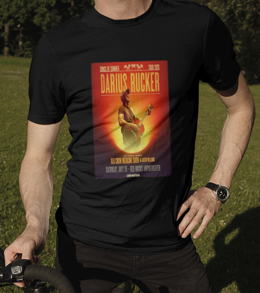 Songs Of Summer Tour 2026 Darius Rucker With Old Crow Medicine Show And Austin Williams Live At Red Rocks Amphitheater July 25 T-Shirt