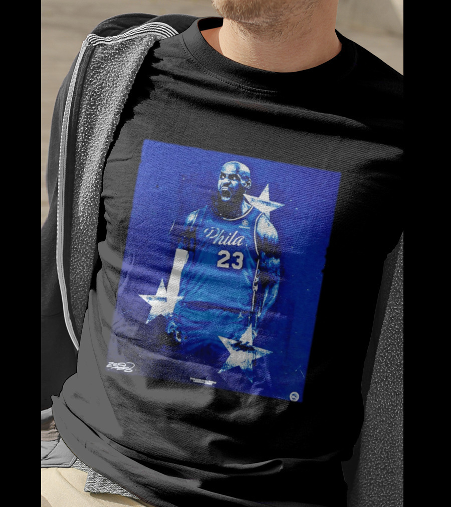 LeBron James Philadelphia 76ers Philly 23 Blue Stars T-Shirt