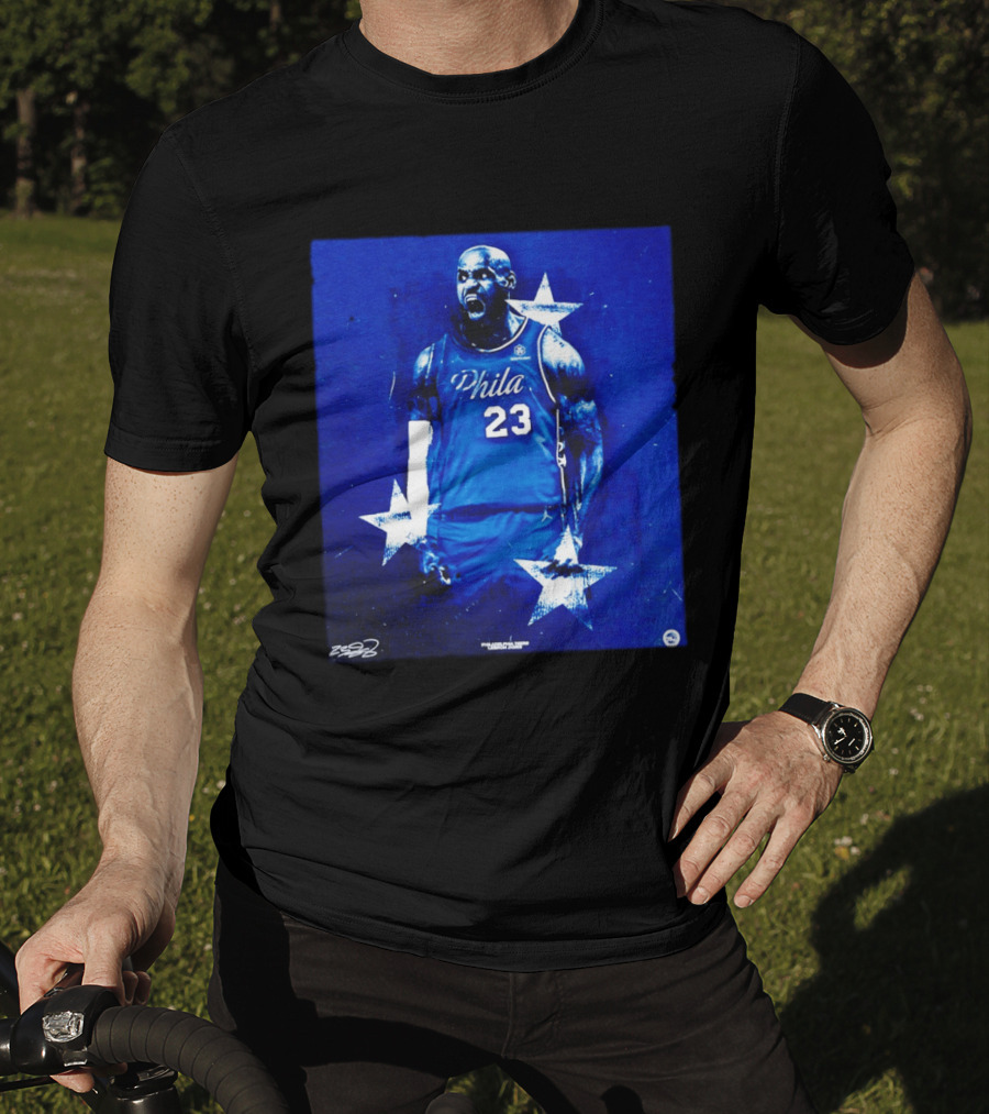 LeBron James Philadelphia 76ers Philly 23 Blue Stars T-Shirt
