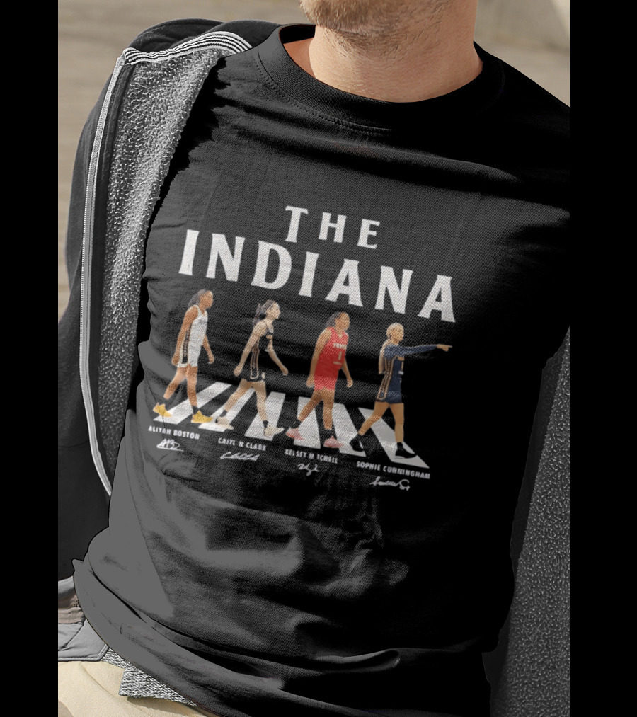 Indiana Fever Abbey Road Crossover Erica Wheeler Kelsey Mitchell Grace Berger Lexie Hull T-Shirt