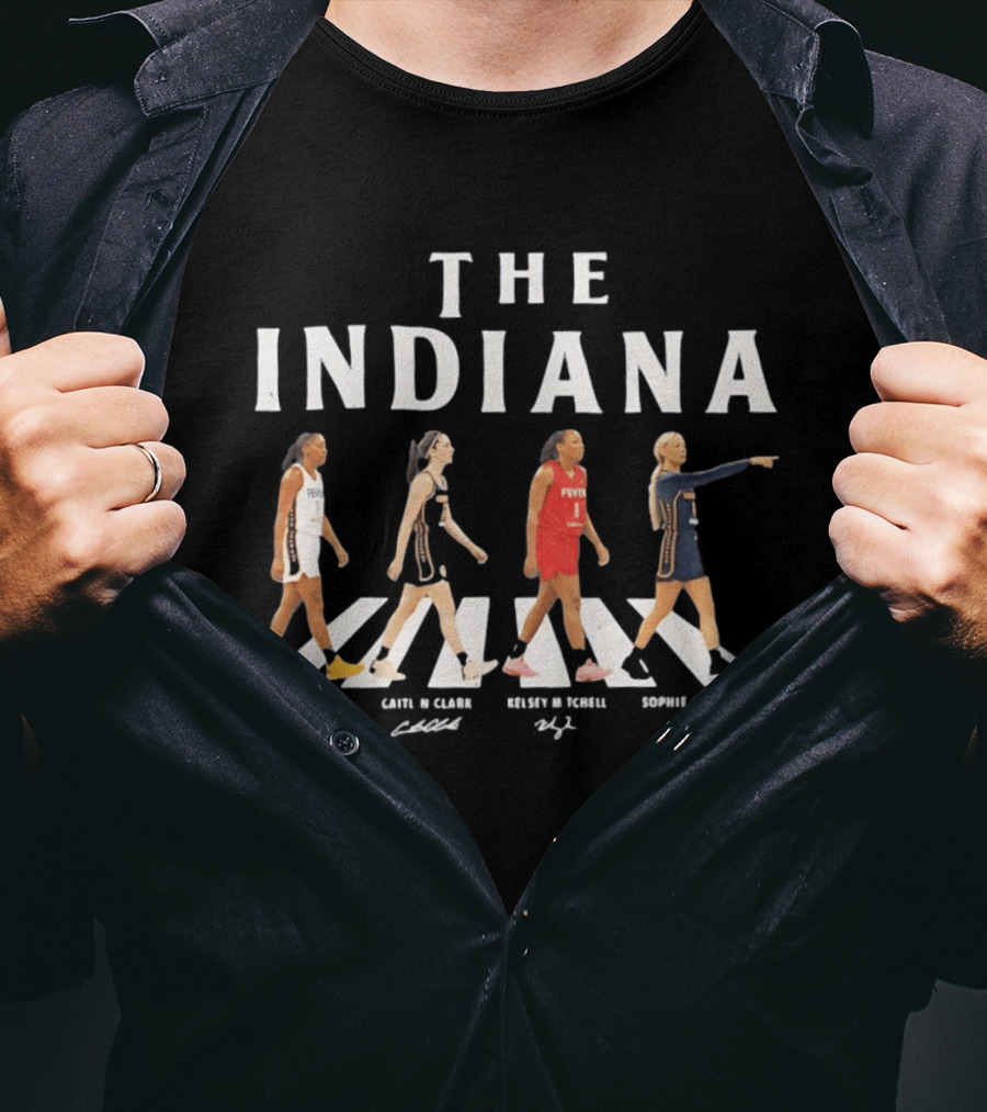 Indiana Fever Abbey Road Crossover Erica Wheeler Kelsey Mitchell Grace Berger Lexie Hull T-Shirt