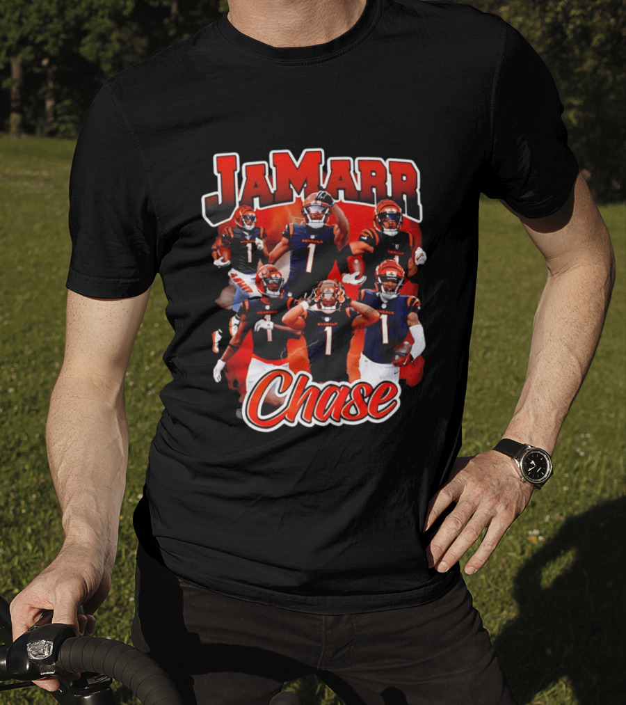 Ja'Marr Chase Cincinnati Bengals Collage Player 1 NFL Football Star T-Shirt