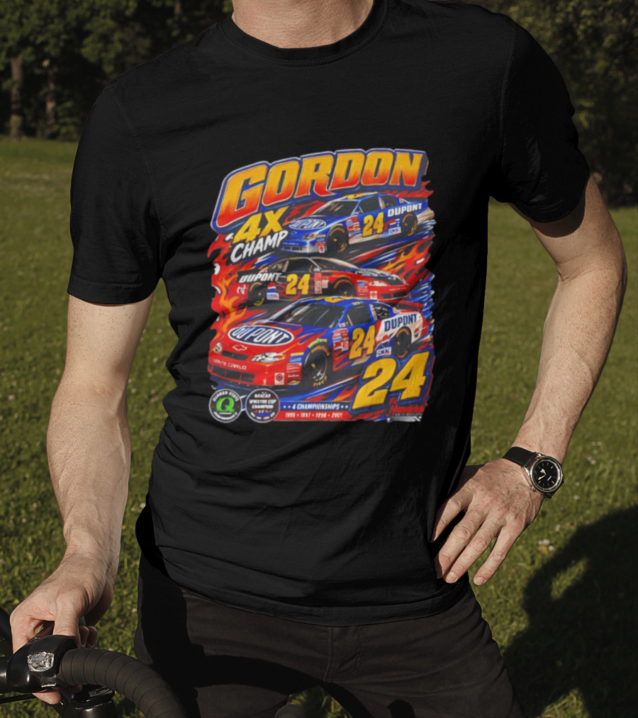 Gordon 4X Champ Number 24 Dupont Racing Car 4 Championships T-Shirt