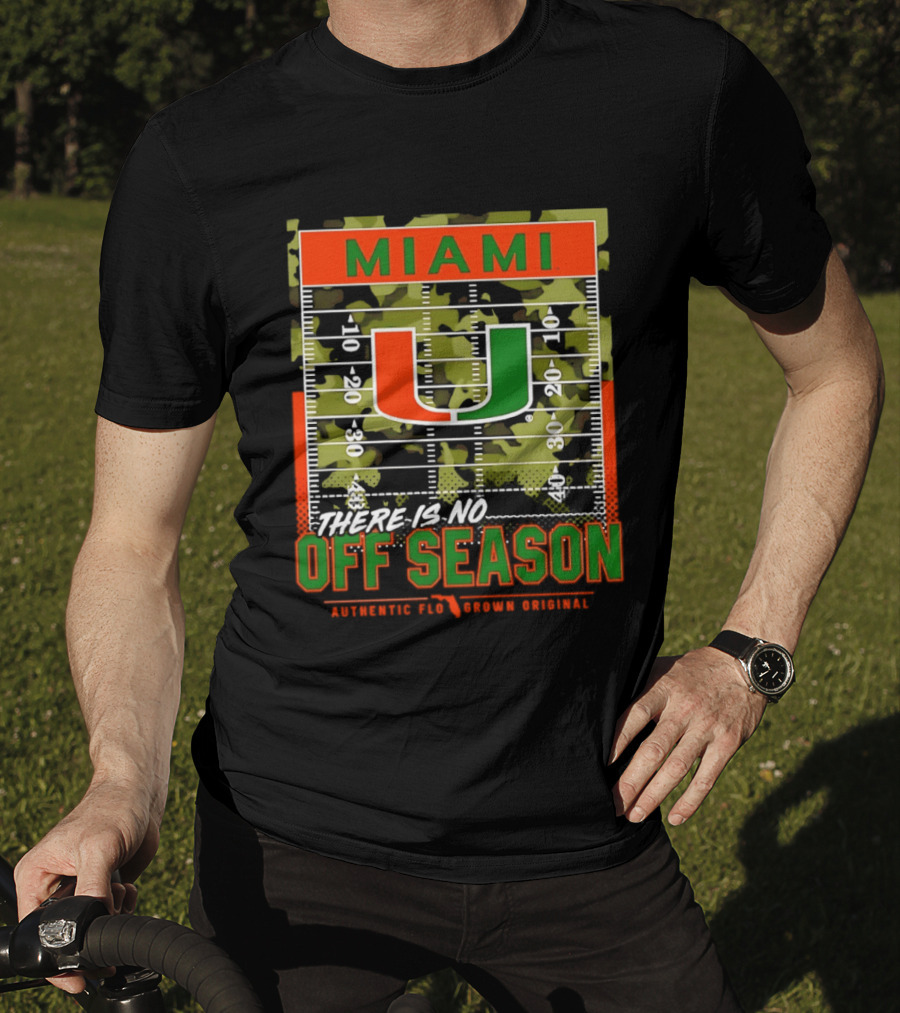 Miami Hurricanes U No Off Season Football Field Camo T-Shirt