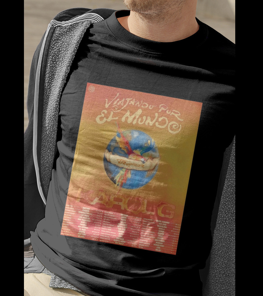 Karol G Viajando Por El Mundo Tropitour 2026 World Tour Dates Colorful Parrot T-Shirt