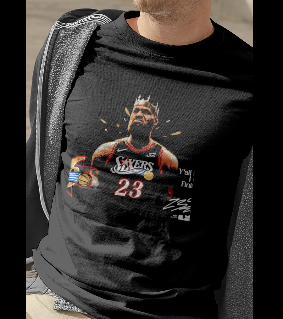 King LeBron James 23 Philadelphia 76ers Crossover Art NBA Basketball T-Shirt