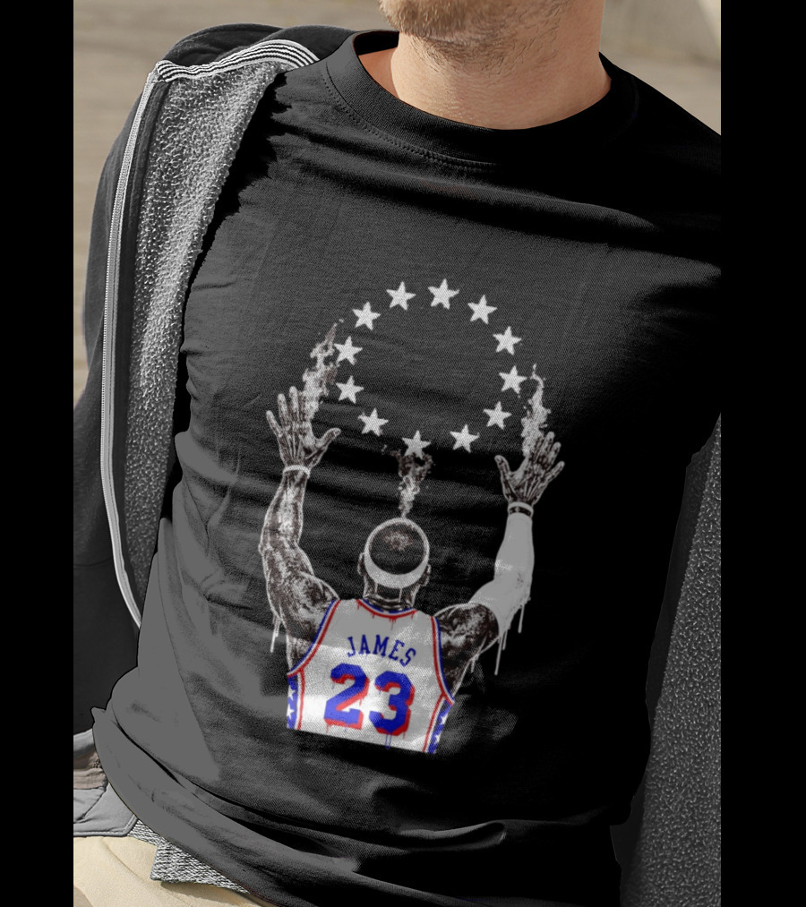 LeBron James 23 Philadelphia 76ers Starry T-Shirt
