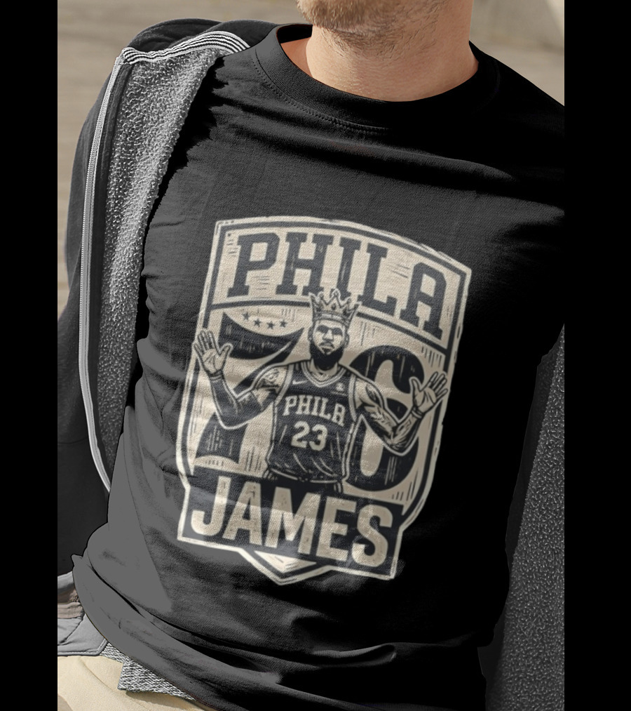 Phila 76 James 23 Lebron Basketball Crown T-Shirt