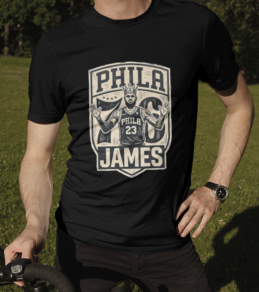 Phila 76 James 23 Lebron Basketball Crown T-Shirt