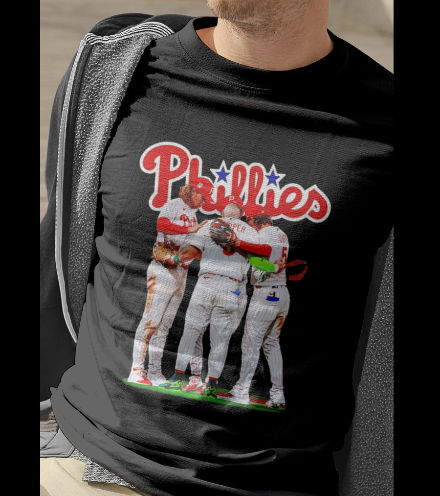 Philadelphia Phillies Team Huddle Harper '26 Baseball Collaboration T-Shirt