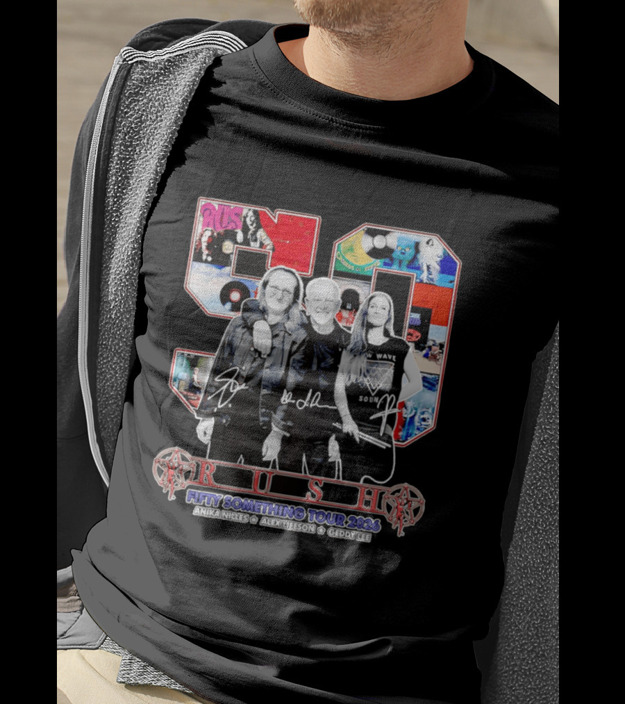 Rush Fifty Something Tour 2026 Anika Nilles Alex Lifeson Geddy Lee T-Shirt