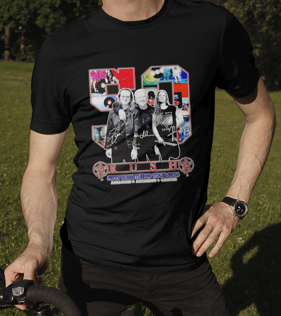 Rush Fifty Something Tour 2026 Anika Nilles Alex Lifeson Geddy Lee T-Shirt