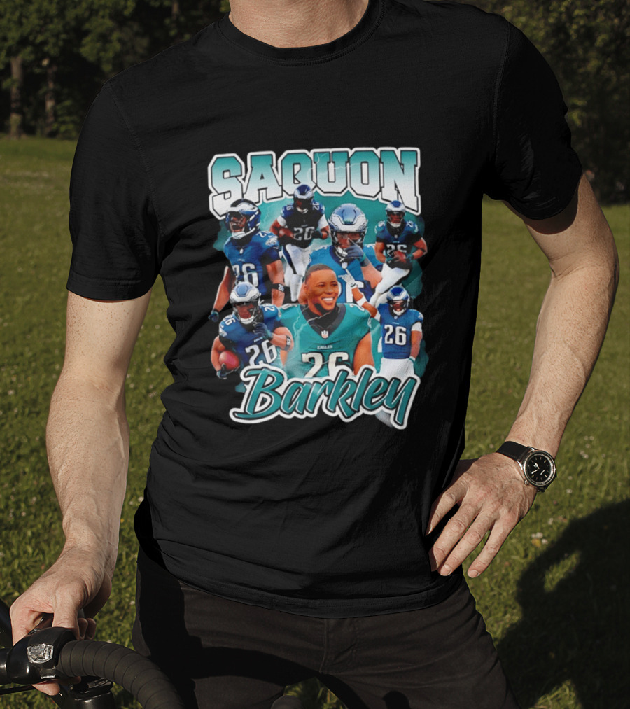Saquon Barkley Eagles Number 26 Player Collage T-Shirt