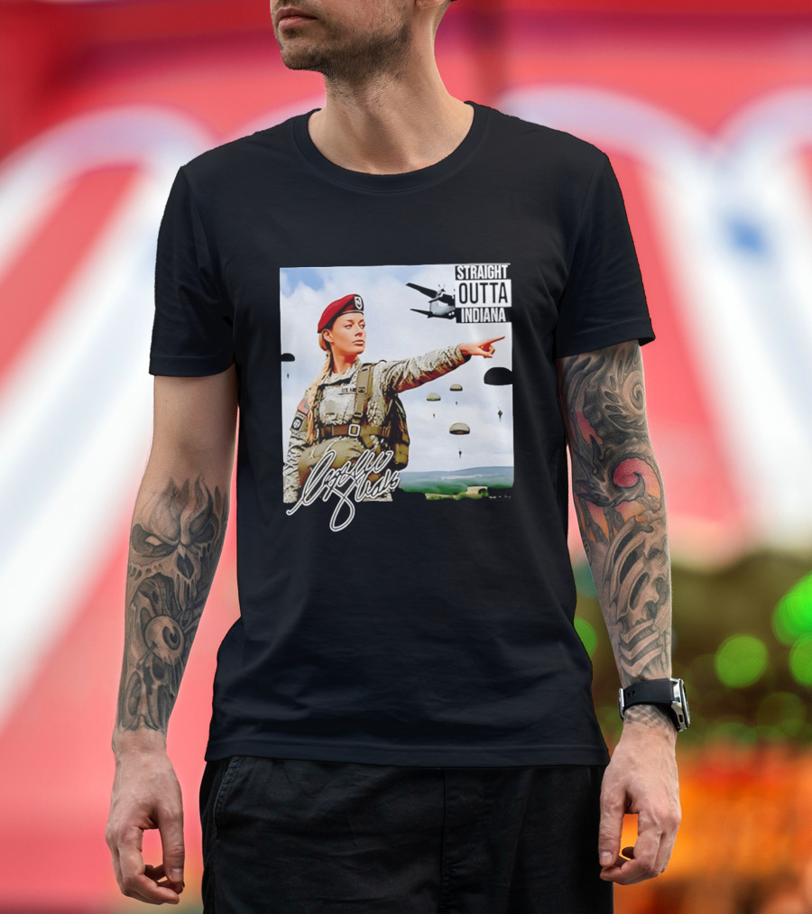 Sophie Cunningham Straight Outta Indiana Military Paratrooper T-Shirt