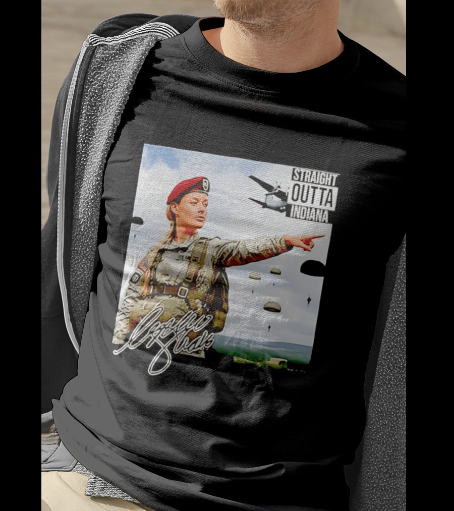 Sophie Cunningham Straight Outta Indiana Military Paratrooper T-Shirt