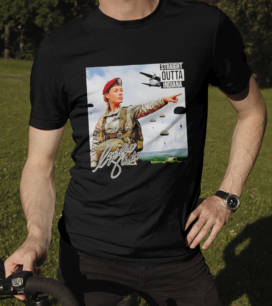 Sophie Cunningham Straight Outta Indiana Military Paratrooper T-Shirt