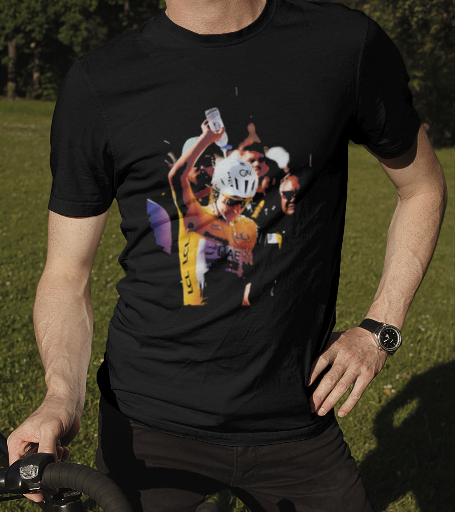 Tadej Pogačar Cooling Off With Water Bottle T-Shirt