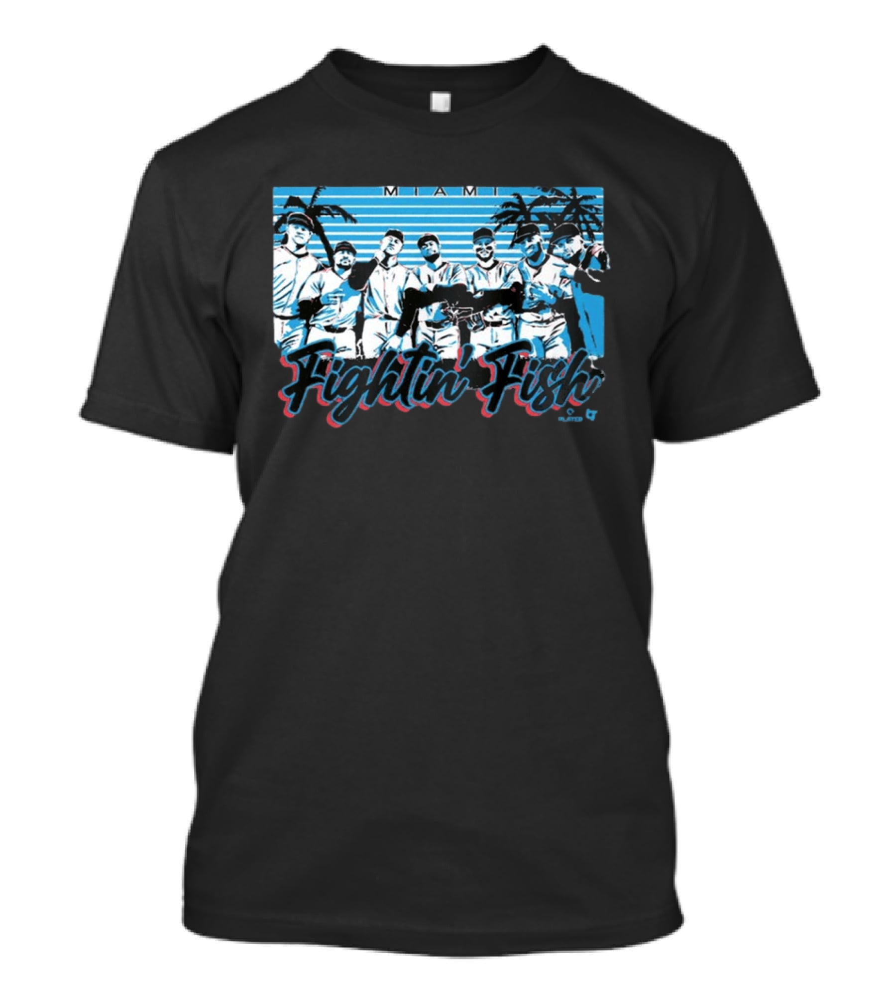 Miami Fightin' Fish Baseball Team Palm Trees T-Shirt