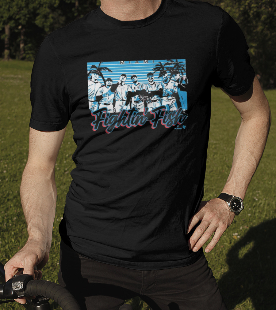 Miami Fightin' Fish Baseball Team Palm Trees T-Shirt
