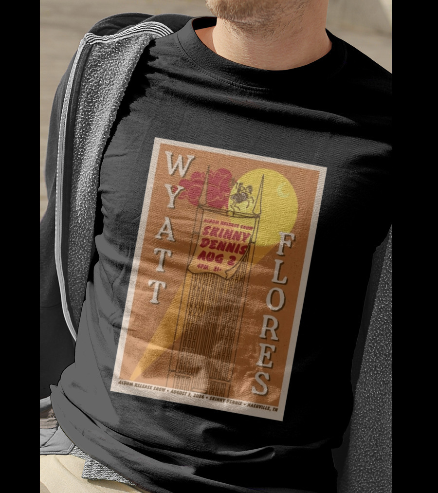 Wyatt Flores Album Release Show Skinny Dennis August 2 2026 Nashville TN T-Shirt