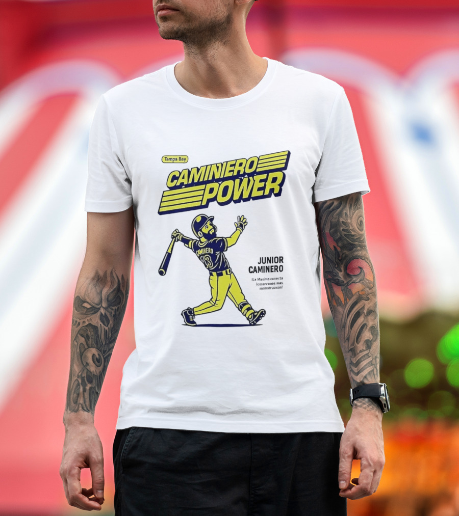 Junior Caminero Tampa Bay Caminero Power Baseball 13 T-Shirt