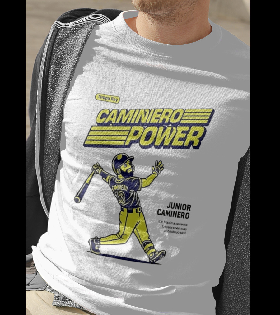 Junior Caminero Tampa Bay Caminero Power Baseball 13 T-Shirt