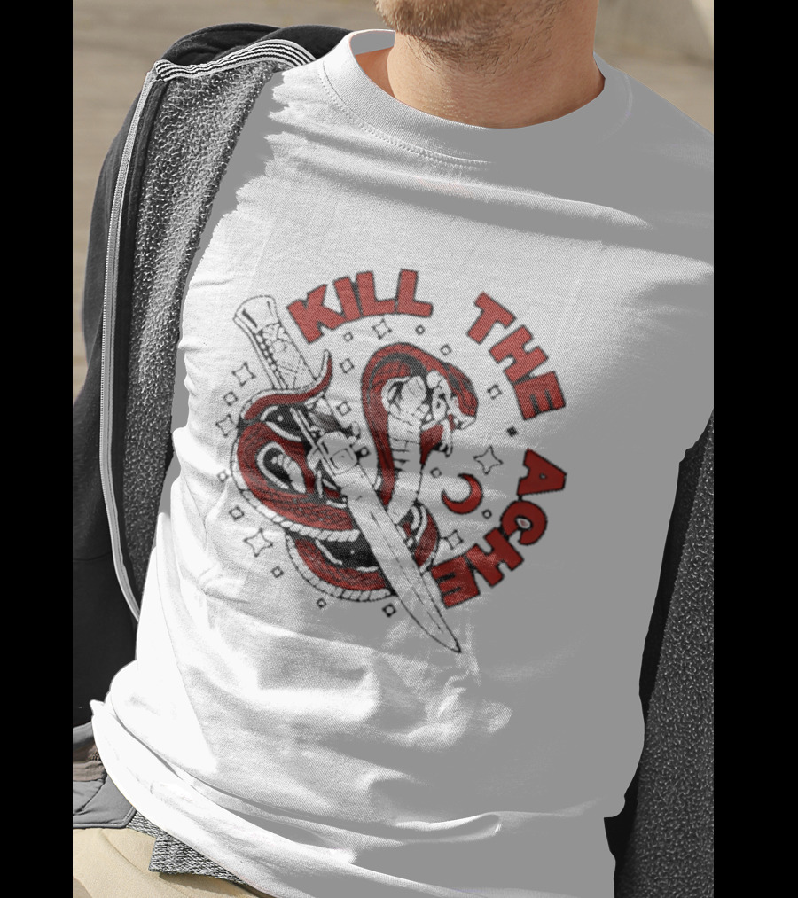 Kill The Ache Snake Knife Crescent Moon Stars T-Shirt