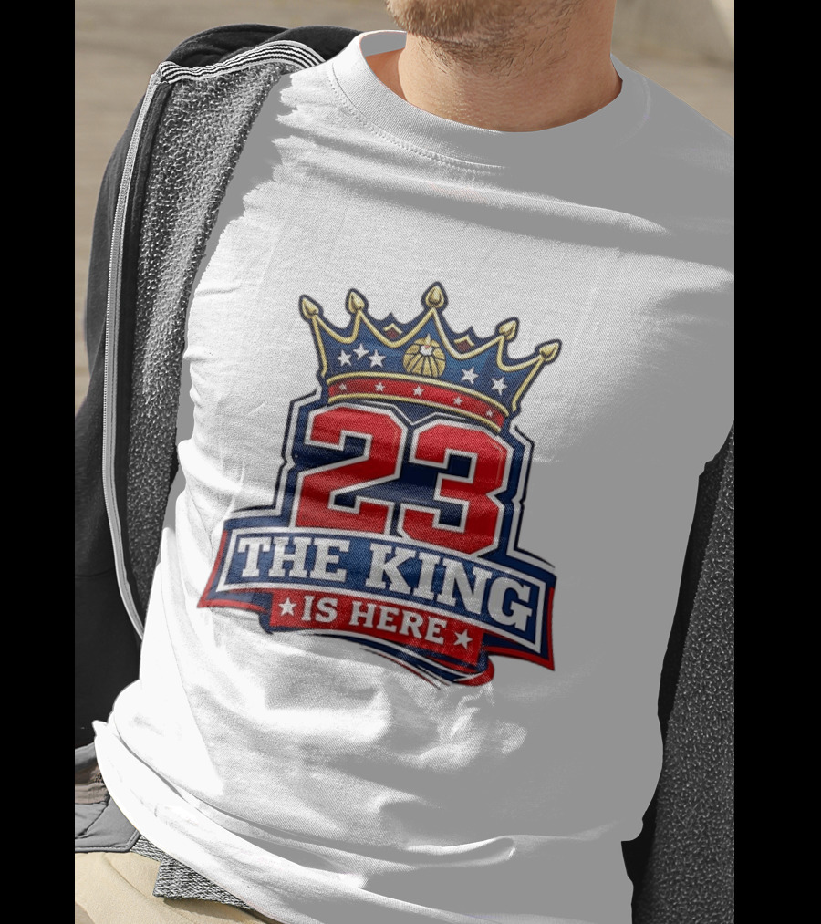 LeBron James 23 The King Is Here Crown Philadelphia 76ers NBA T-Shirt