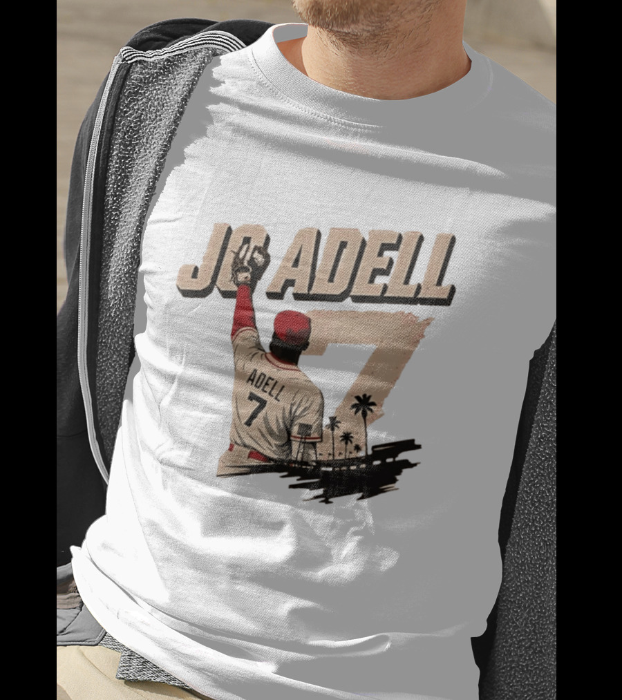 Los Angeles Angels Jo Adell Number 7 Baseball Sports Palm Trees T-Shirt