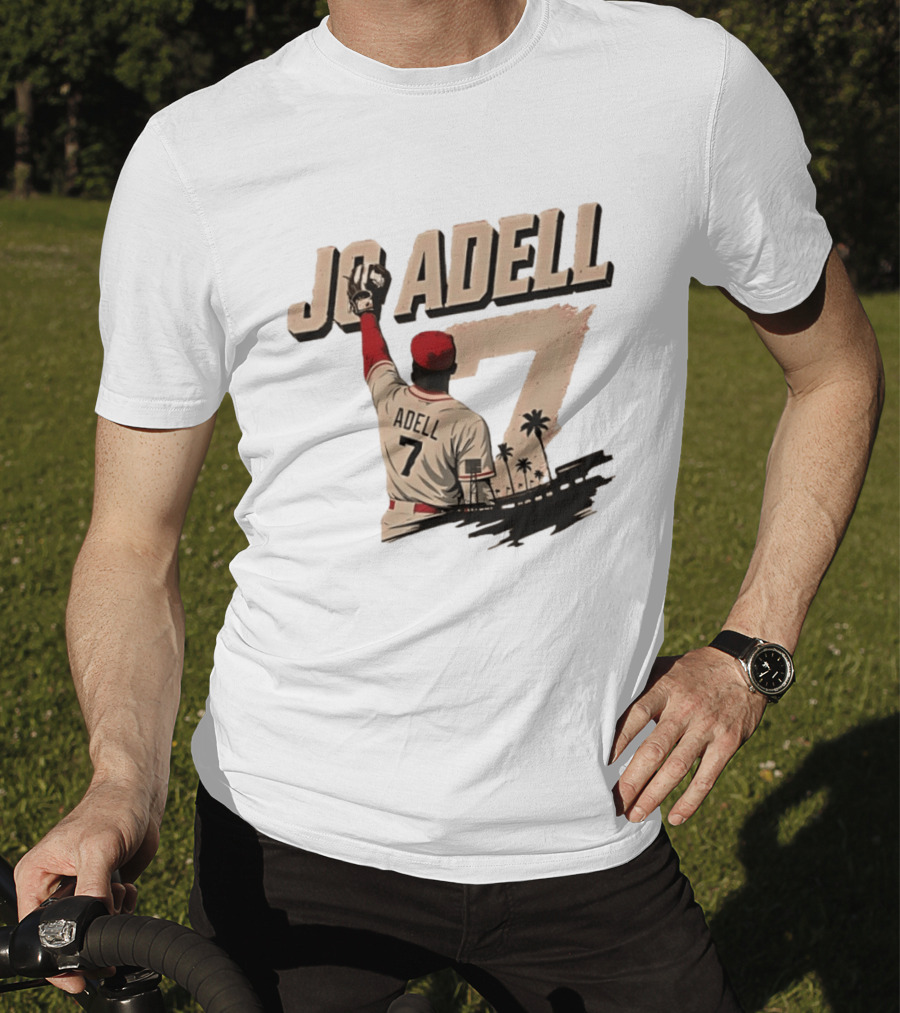 Los Angeles Angels Jo Adell Number 7 Baseball Sports Palm Trees T-Shirt