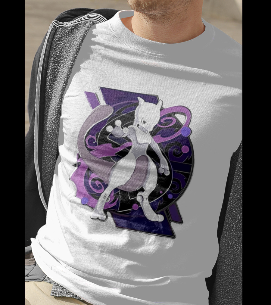 Pokemon Mewtwo Psychic Power Strike Dynamic Pose T-Shirt
