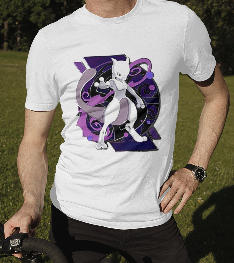 Pokemon Mewtwo Psychic Power Strike Dynamic Pose T-Shirt