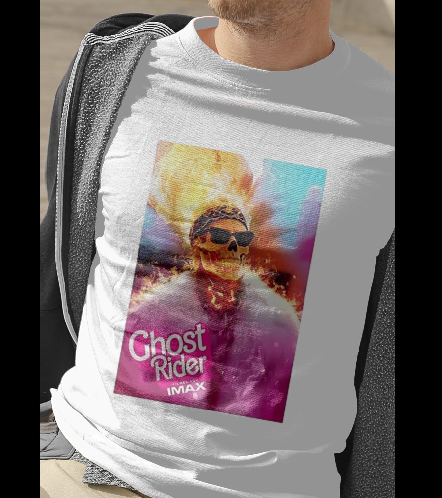 Ghost Rider Filmed For IMAX Flaming Skull T-Shirt