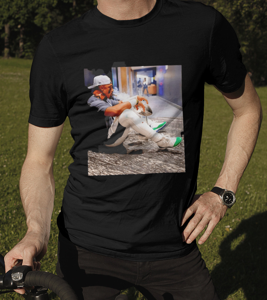 Jalen Hurts Philadelphia Eagles Smoking Trophy Cigar Celebratory Moment T-Shirt