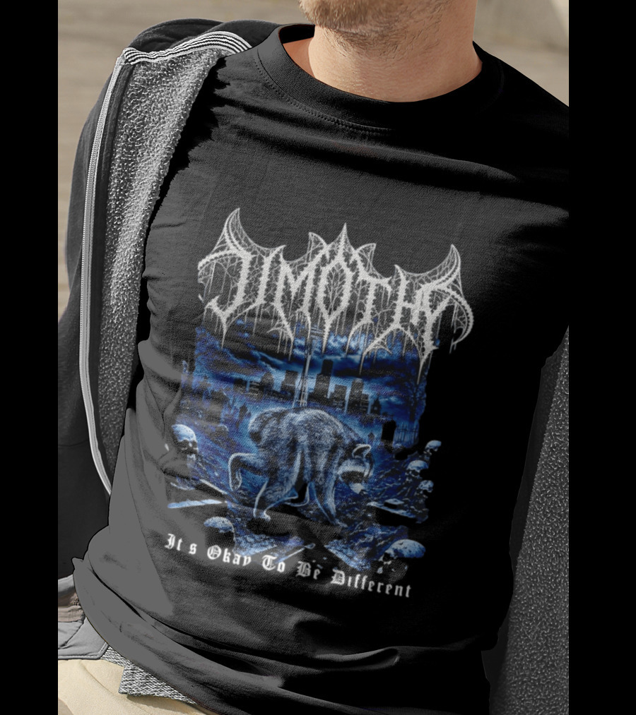 Jimothy Heavy Metal Raccoon It's Okay To Be Different Urban Night Scene T-Shirt